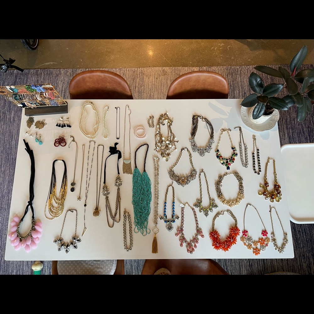 J. Crew Anthropologie Statement Necklace Lot